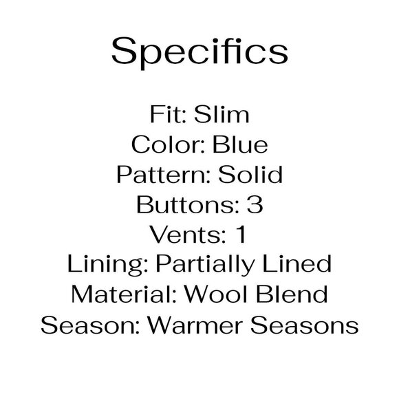 Stella McCartney 38R Blue Solid 3-Button Sport Coat Blazer Jacket T240 - Picture 4 of 11